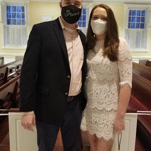 White Lace 3/4 Sleeve Dress